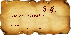 Burics Gertrúd névjegykártya